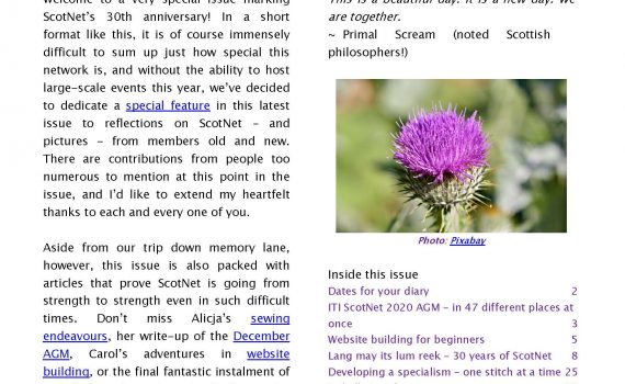 First page of the March 2021 edition of ScotNet's newsletter